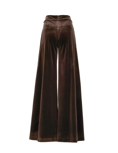 Pantalone in velluto largo wenge