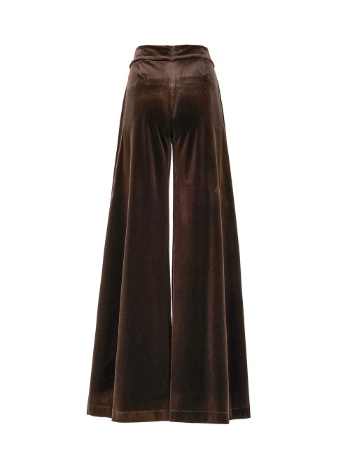Pantalone in velluto largo wenge