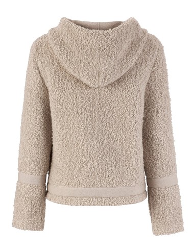 Giubbino in boucle tramato gesso