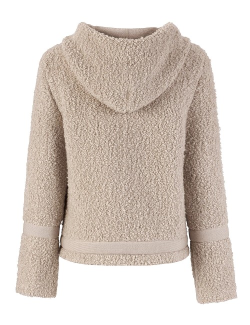 Giubbino in boucle tramato gesso