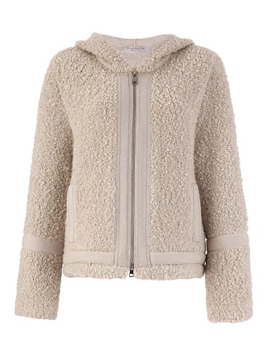 Giubbino in boucle tramato gesso