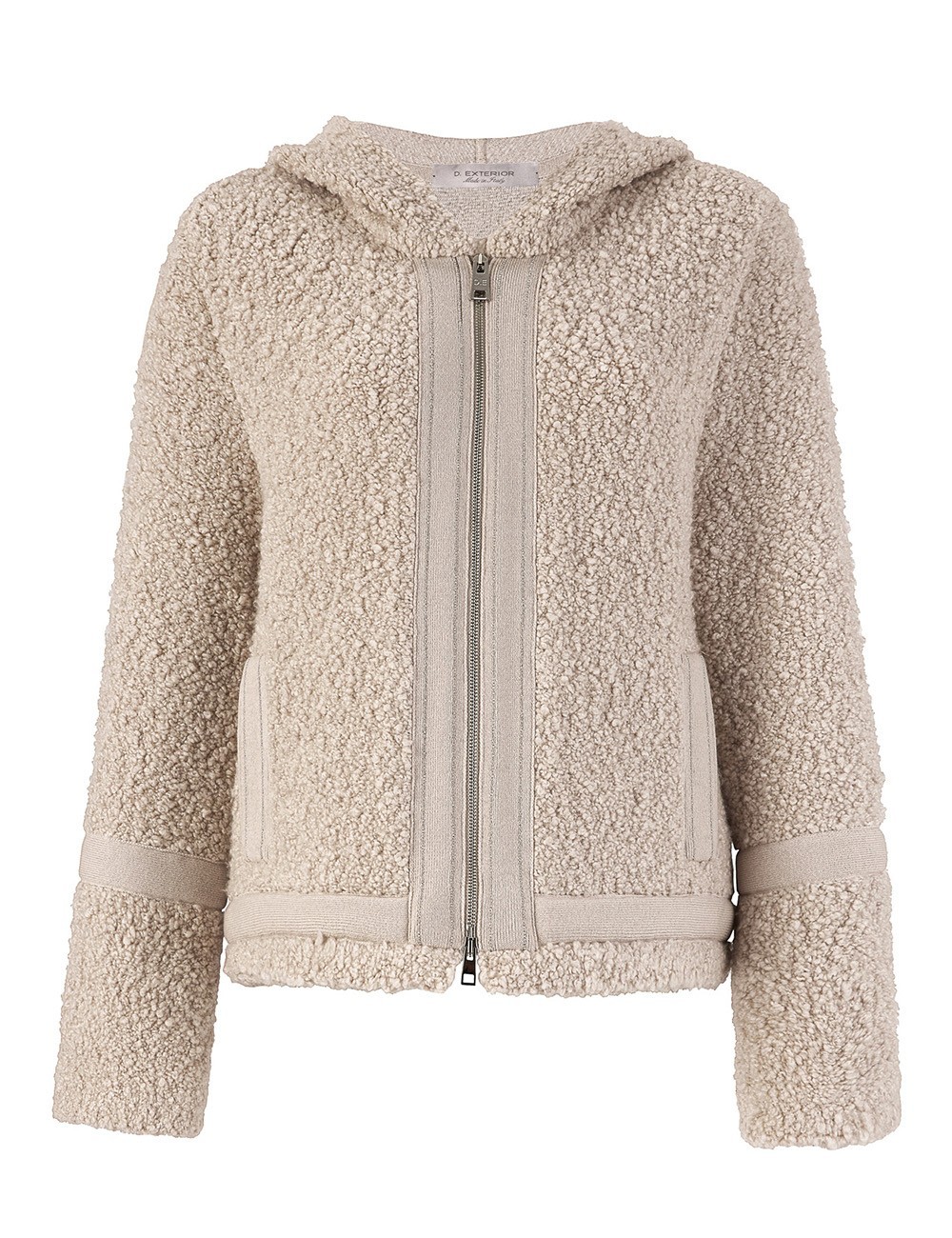 Giubbino in boucle tramato gesso