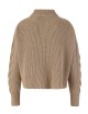 Maglia treccia 3d con zip davanti noce
