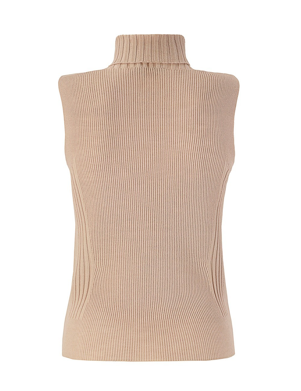 Gilet dolcevita slip rombi con paillette mastice