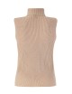 Gilet dolcevita slip rombi con paillette mastice