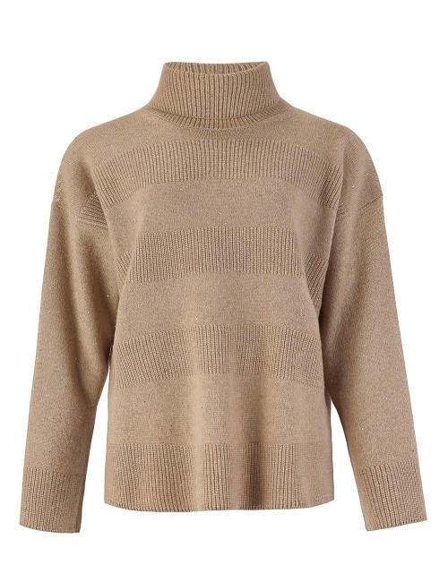Dolcevita lungo in cashmere con cristalli noce