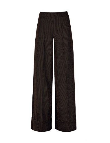 Pantalone in velluto a coste largo wenge