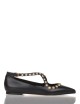 Low heel pump in nappa leather and studs Isa black