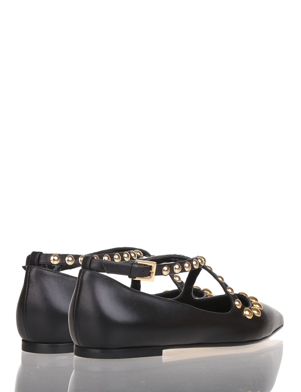 Ballerina in nappa con borchie Isa nera