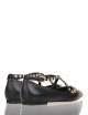 Low heel pump in nappa leather and studs Isa black