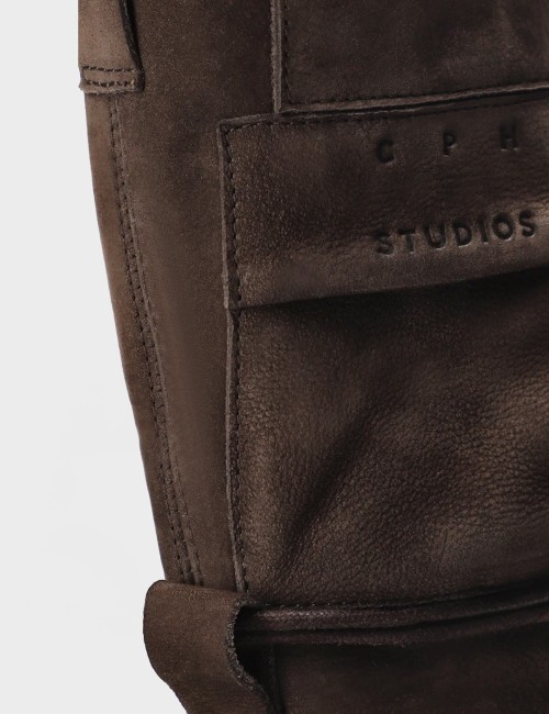 Lace-up ankle boot suede chocolate