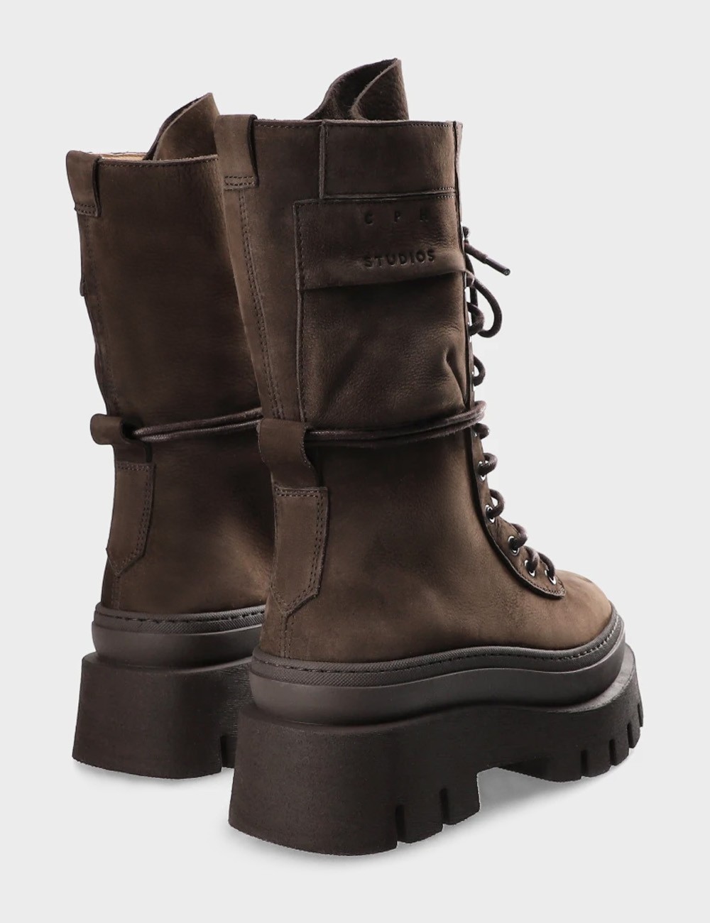 Lace-up ankle boot suede chocolate