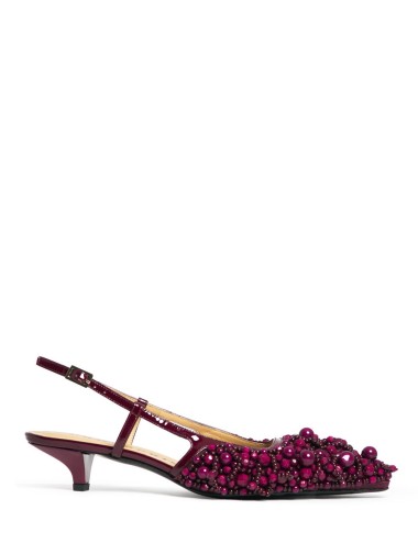 Slingback Décolleté slingback sable vernice bordeaux