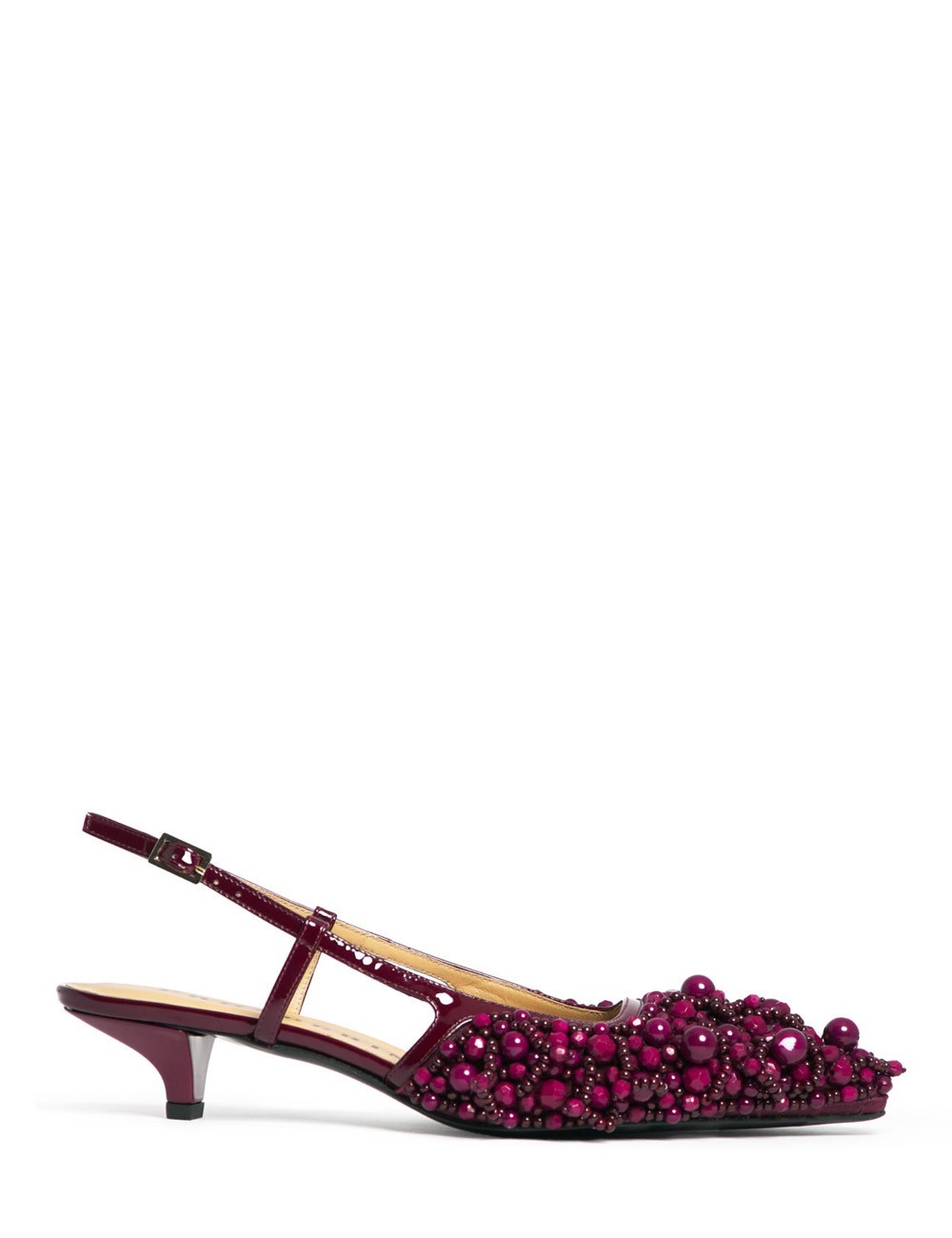Slingback Décolleté slingback sable vernice bordeaux