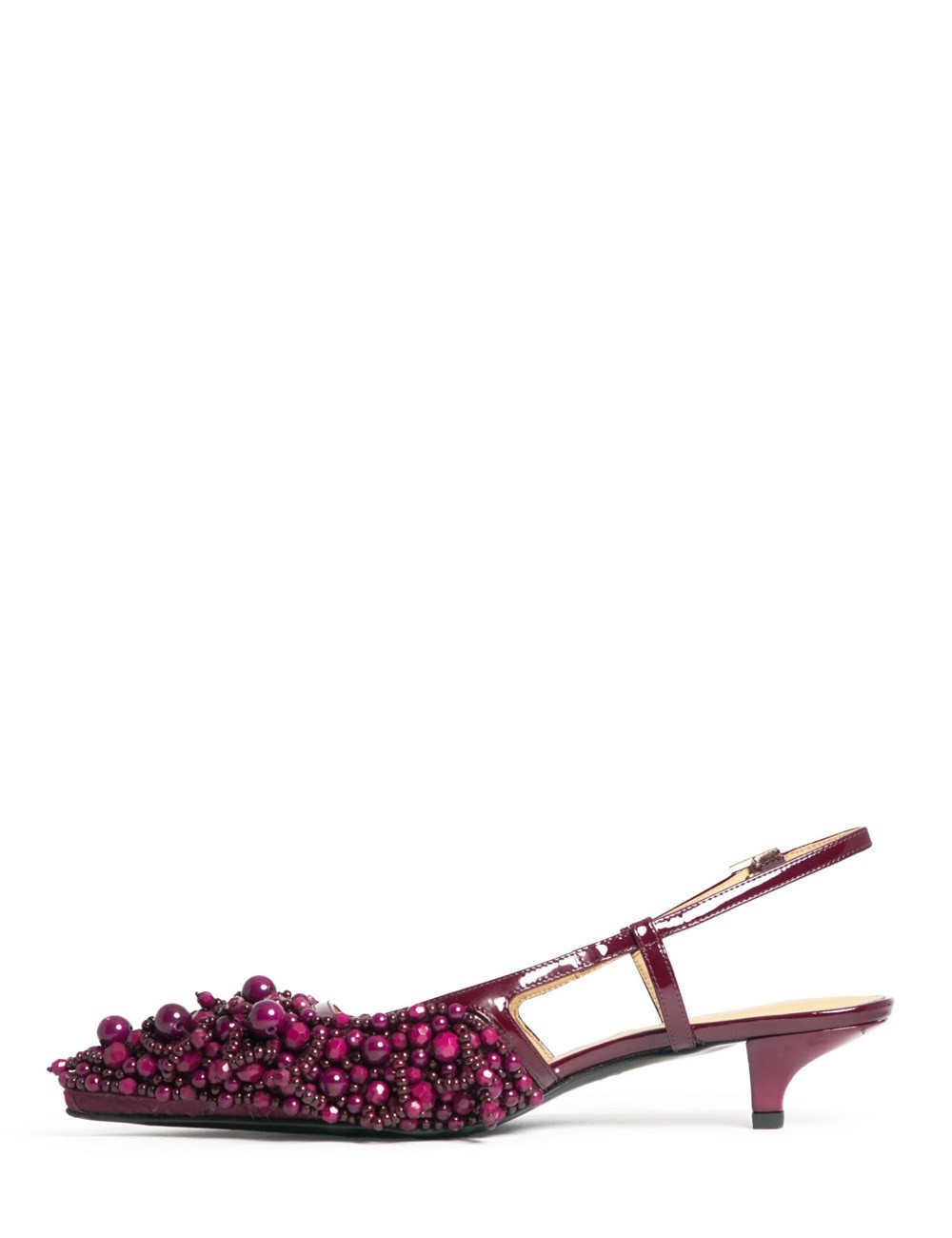 Slingback Décolleté slingback sable vernice bordeaux