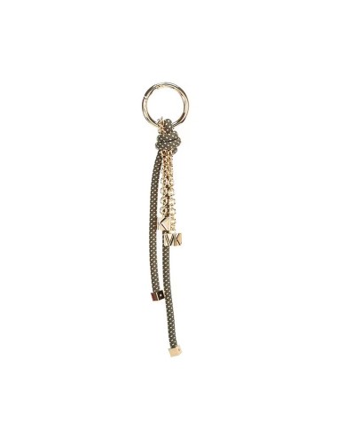 Gold-Tone and Speckled Cord Bag Charm husk