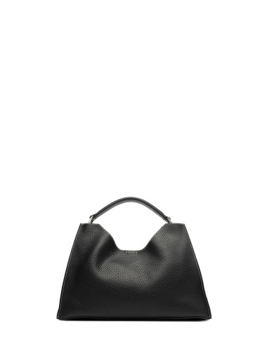 Borsa a tracolla in pelle AURORA NERO-CASTORO