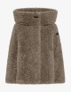 Lamb Hybrid Hood Wom Jkt tabacco