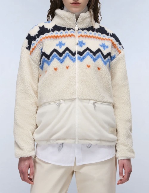 Felpa in Pile con Zip Ansei Beige Dimity