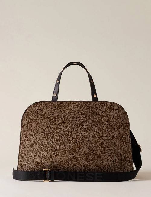 BORSA BAULETTO MEDIUM TULIP OP NATURALE NERO