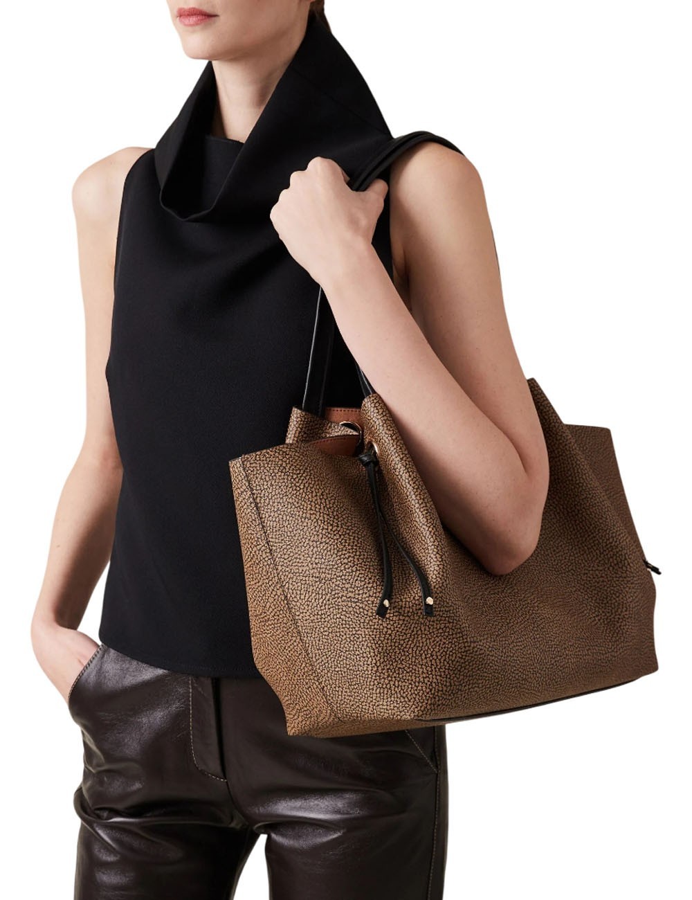 SHOPPER MEDIUM MAREE OP NATURALE BLACK