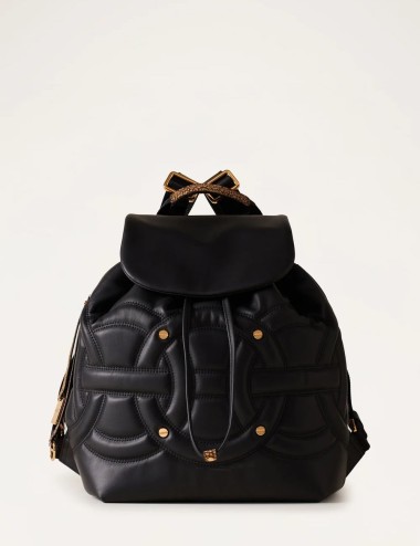 ZAINO MEDIUM NERO/OP NATURALE