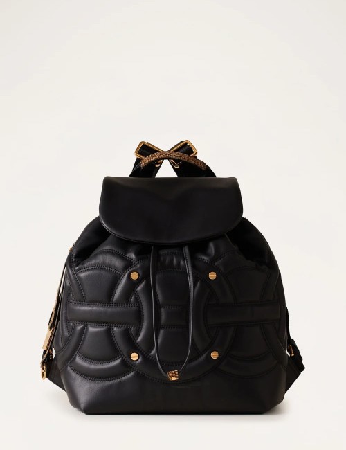 ZAINO MEDIUM NERO/OP NATURALE