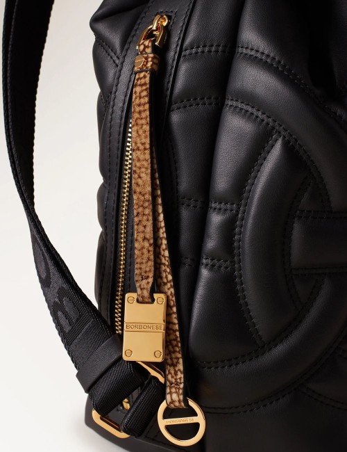 ZAINO MEDIUM NERO/OP NATURALE