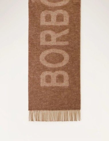 SCIARPA LOGO BORBONESE 42X200 MARRONE/BEIGE