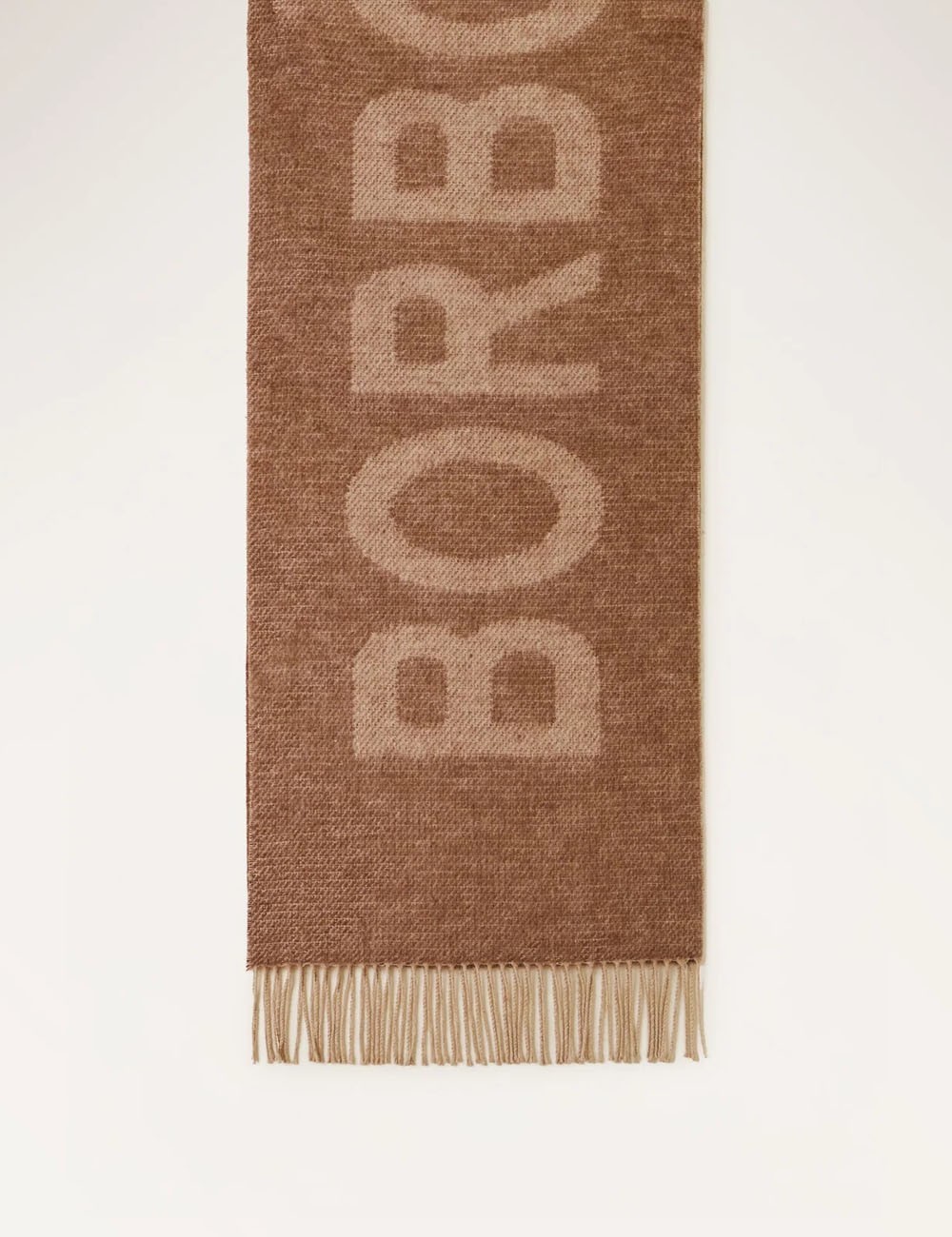 SCIARPA LOGO BORBONESE 42X200 MARRONE/BEIGE