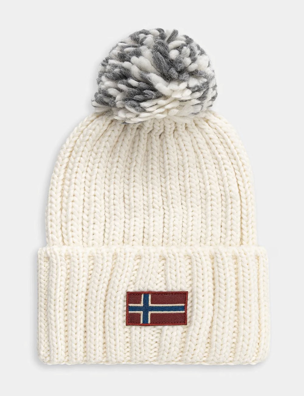 Cappello beanie pon pon beige