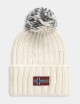 Cappello beanie pon pon beige