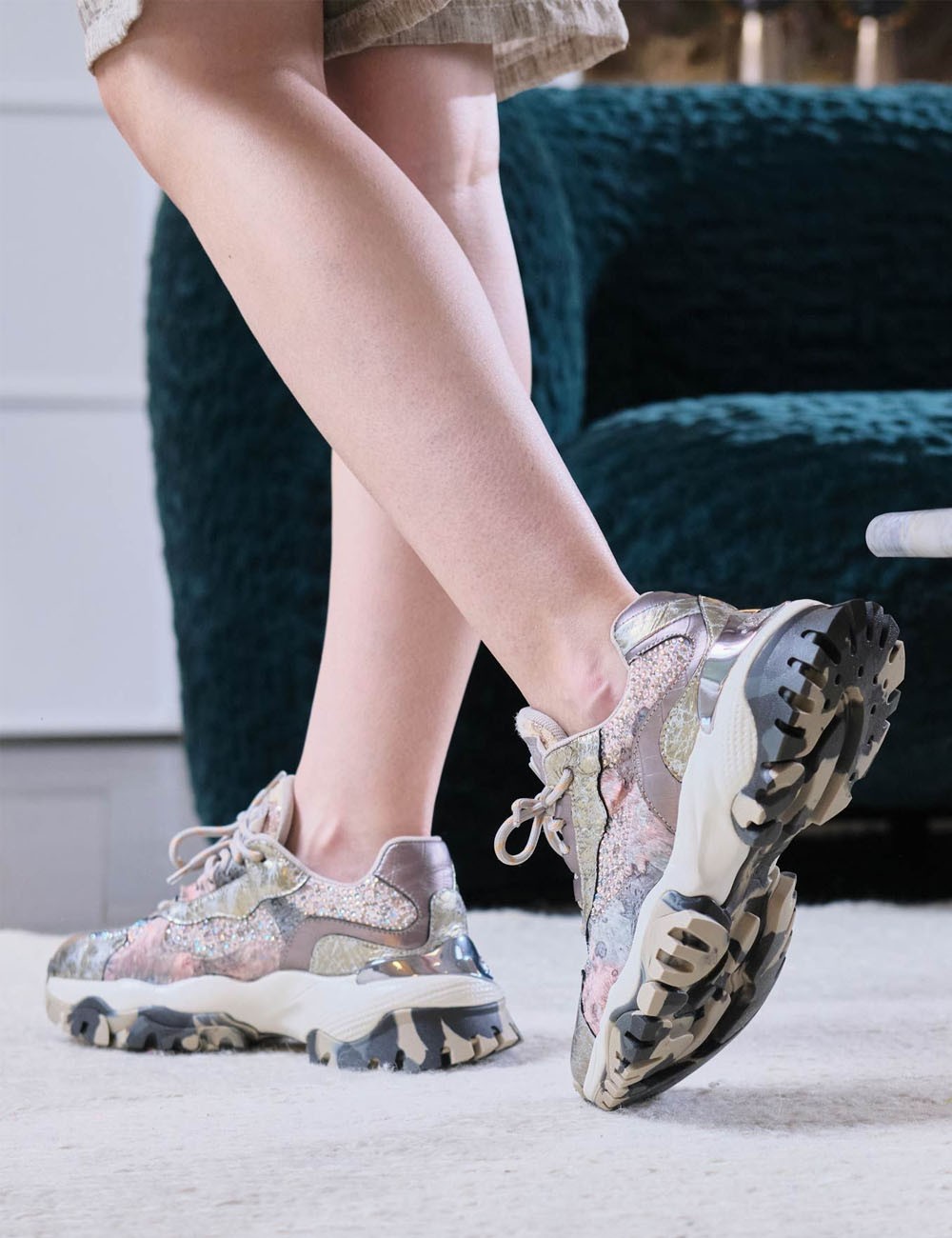 SNEAKERS DIAMOND SILVER WHITE