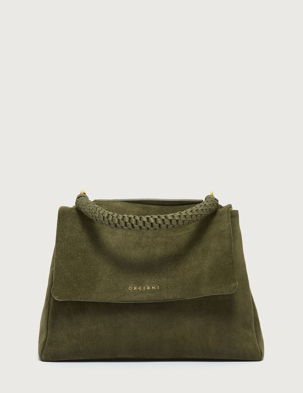 Sveva Peach Midi suede leather shoulder bag with strap
