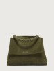 Sveva Peach Midi suede leather shoulder bag with strap