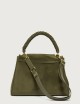 Sveva Peach Midi suede leather shoulder bag with strap