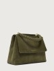 Sveva Peach Midi suede leather shoulder bag with strap