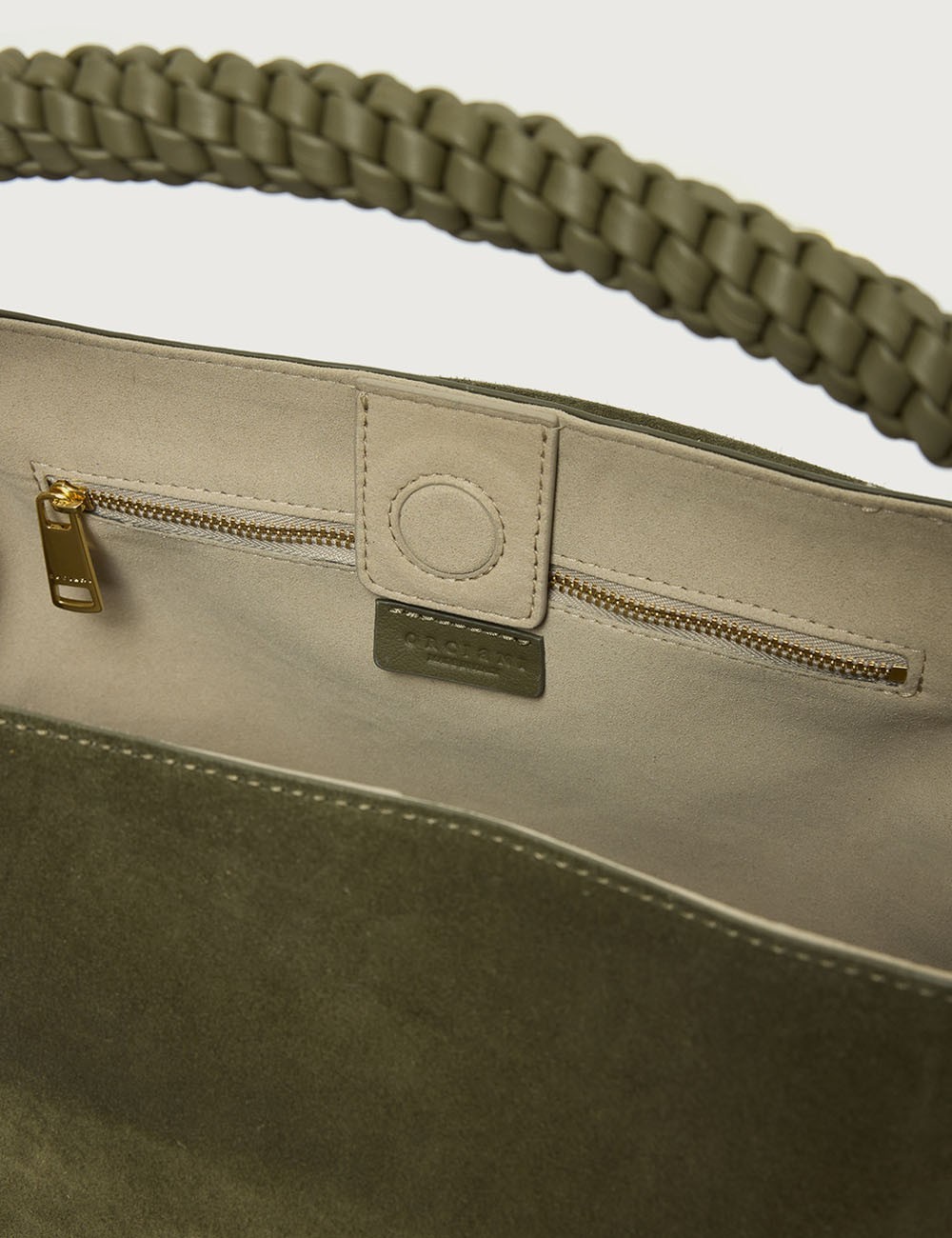 Sveva Peach Midi suede leather shoulder bag with strap