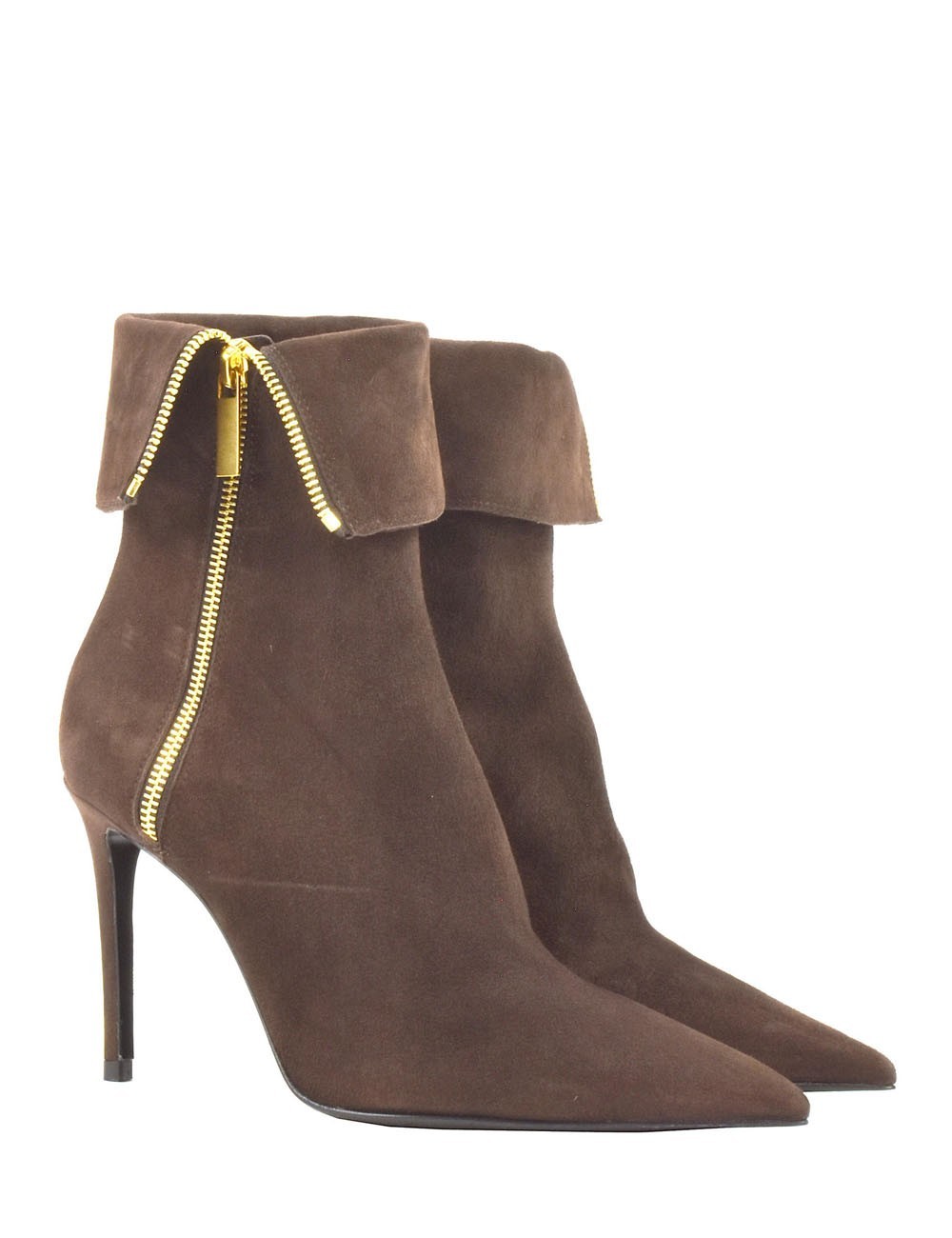 STIVALETTO SCAMOSCIATO CON ZIP TESTA DI MORO