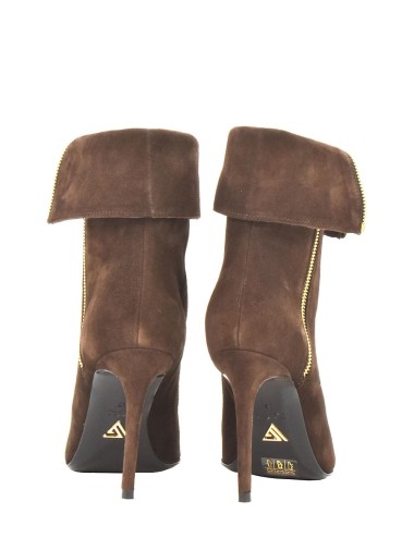 STIVALETTO SCAMOSCIATO CON ZIP TESTA DI MORO