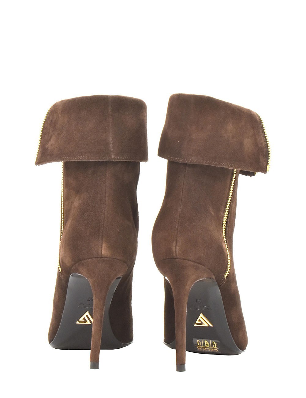 STIVALETTO SCAMOSCIATO CON ZIP TESTA DI MORO