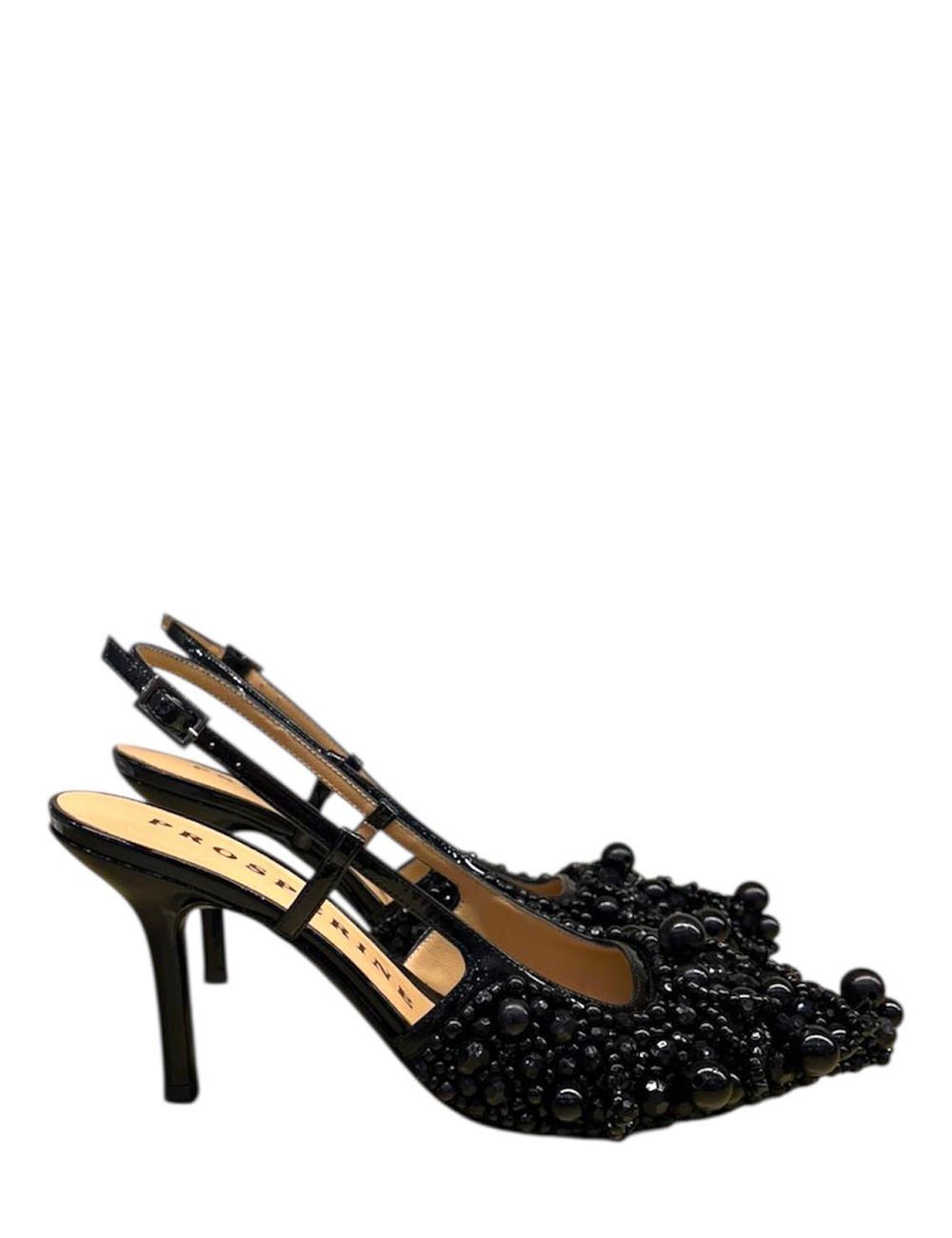 Slingback Décolleté slingback sable vernice nera