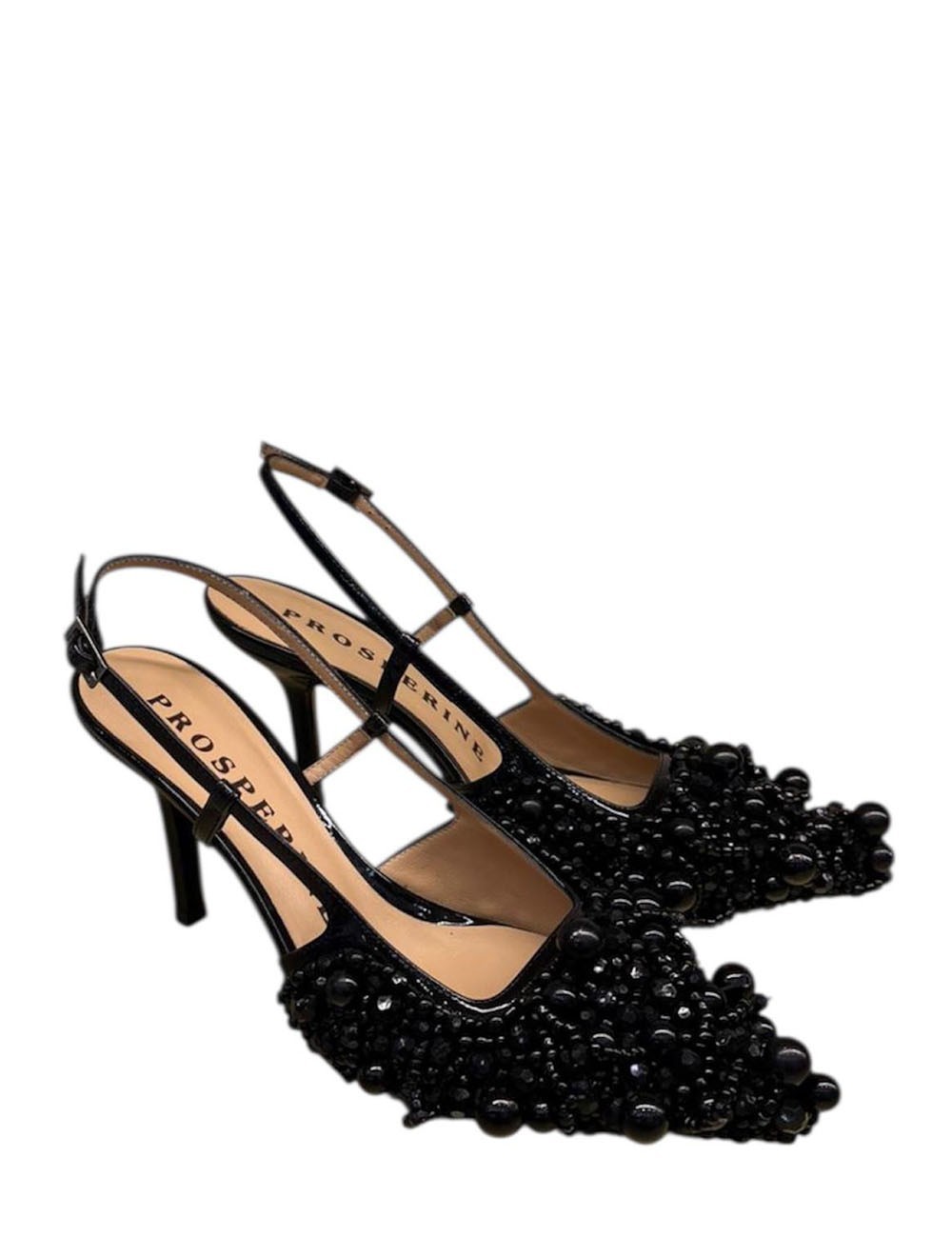 Slingback Décolleté slingback sable vernice nera