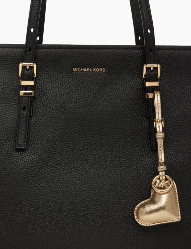 Puffy Heart Leather Bag Charm pale gold