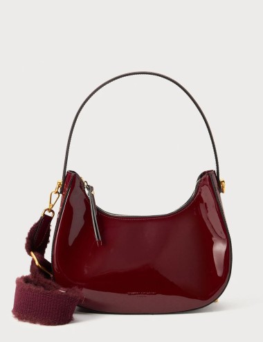 Hand bag BLANCHE patent lather wine berry