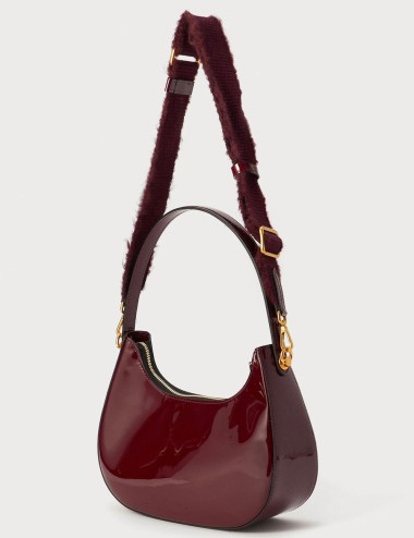Borsa a mano BLANCHE in vernice wine berry