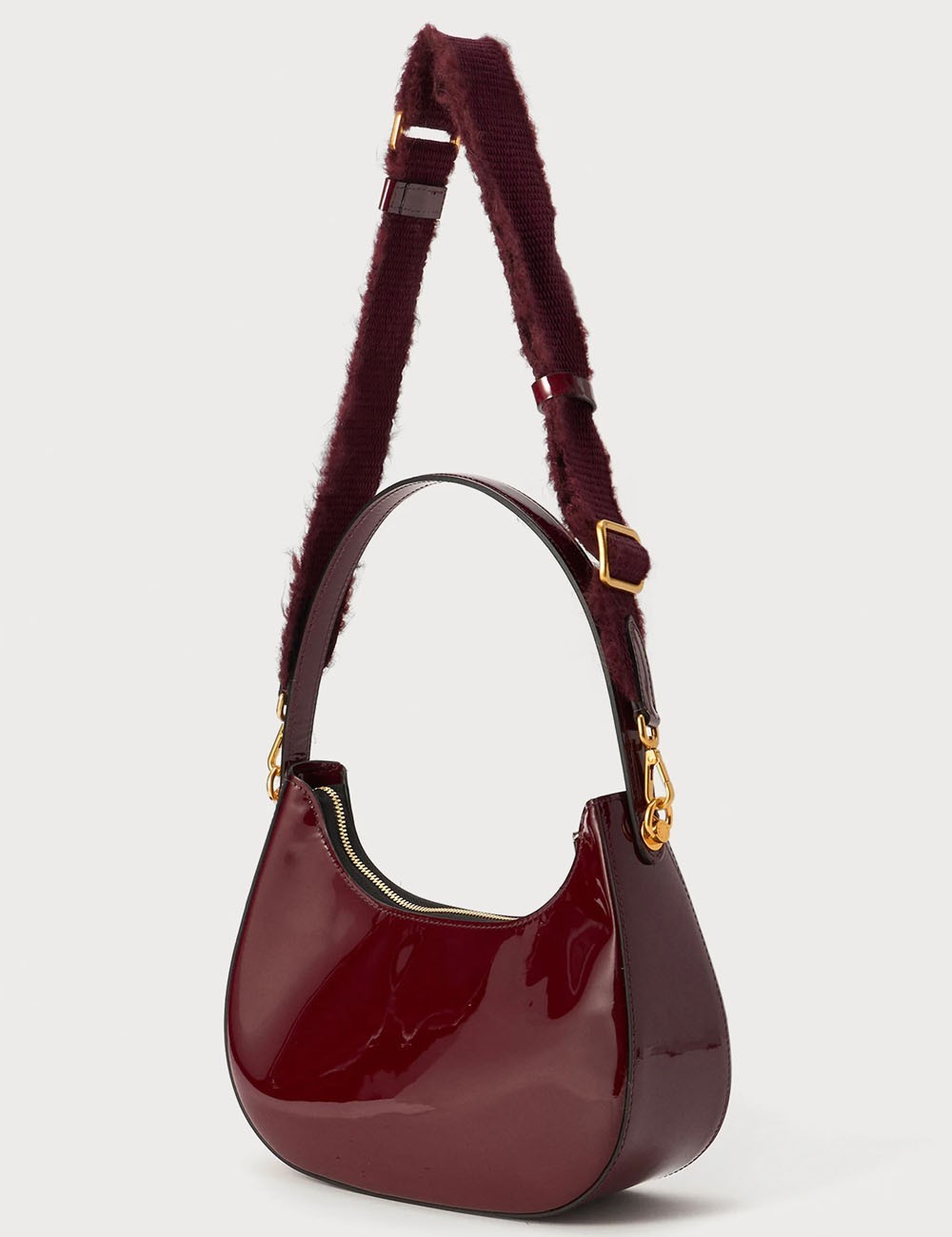 Borsa a mano BLANCHE in vernice wine berry