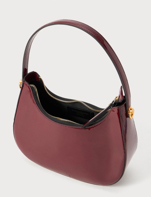 Hand bag BLANCHE patent lather wine berry