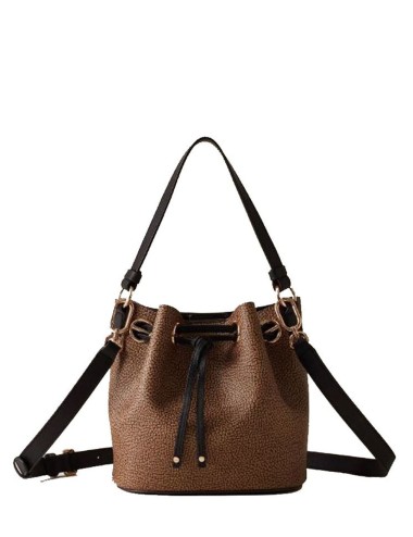 BORSA SECCHIELLO S. C/T OP NATURALE/NERO 0098 TELA PU ST.OP SOFT/VITELLO