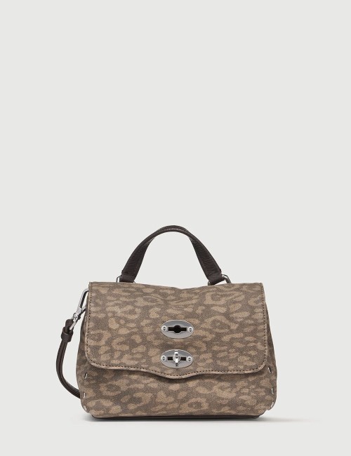 BABY POSTINA® BAG IN NUBUCK BEIGE LEOPARDO